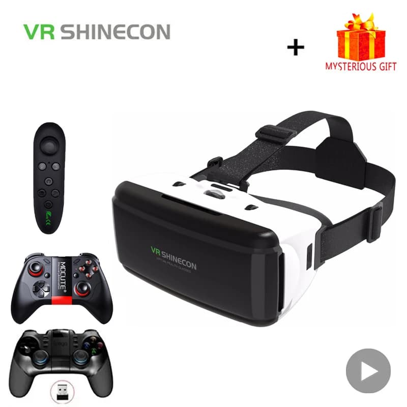 Casque VR Shinecon, lunettes 3D, réalité virtuelle et réalité augmentée pour iPhone, Android, smartphones, lunettes de réalité virtuelle, jeux vidéo sur mobile