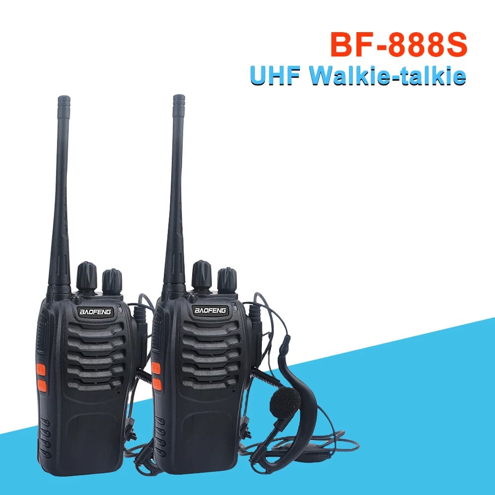 Lot de 2 pièces. Livraison gratuite. Radio amateur Baofeng BF-888S UHF avec fonction VOX, 888S, 400–470 MHz, 16 canaux, avec oreillette