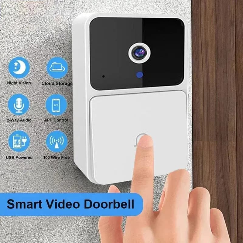 Sonnette vidéo WiFi sans fil pour la sécurité domestique - Caméra HD, vision nocturne, interphone bidirectionnel et fonction de modification de la voix