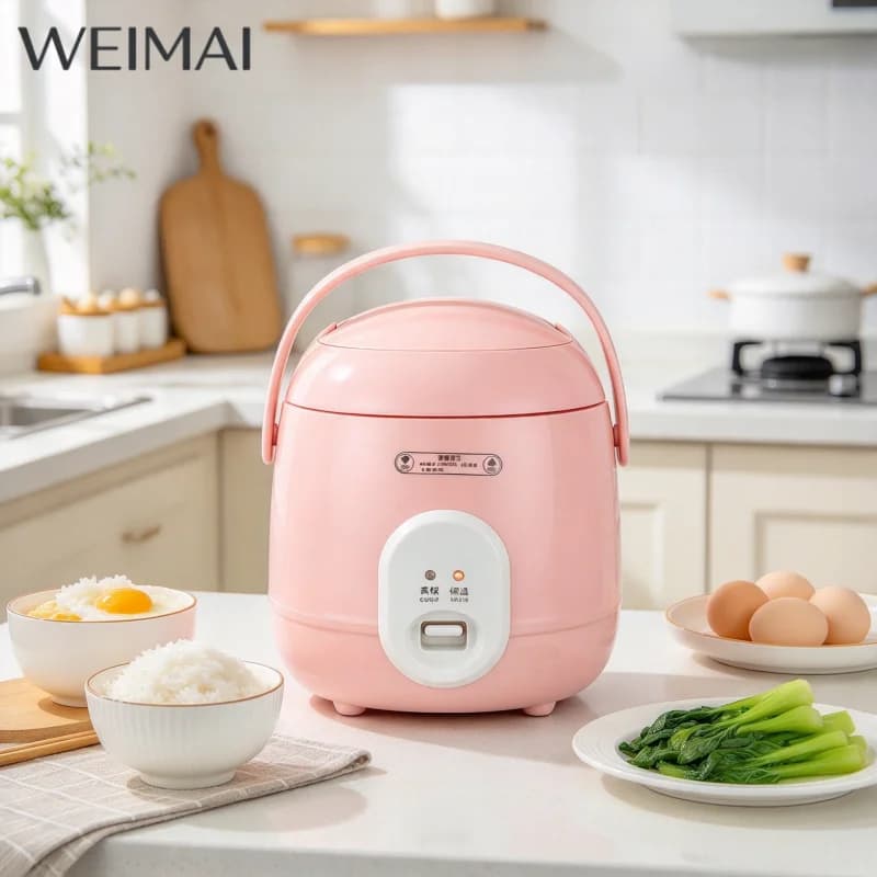 Mini-cuiseur à riz 220 V, 1,2 L, pour 1 à 3 personnes – Petit cuiseur à riz électrique antiadhésif à usage domestique