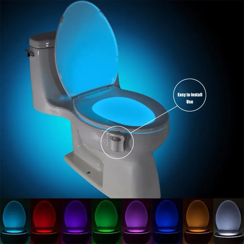 ZK30 : veilleuse intelligente à capteur de mouvement PIR pour siège de WC, 8/16 couleurs, rétroéclairage étanche pour cuvette de WC, lampe LED pour WC